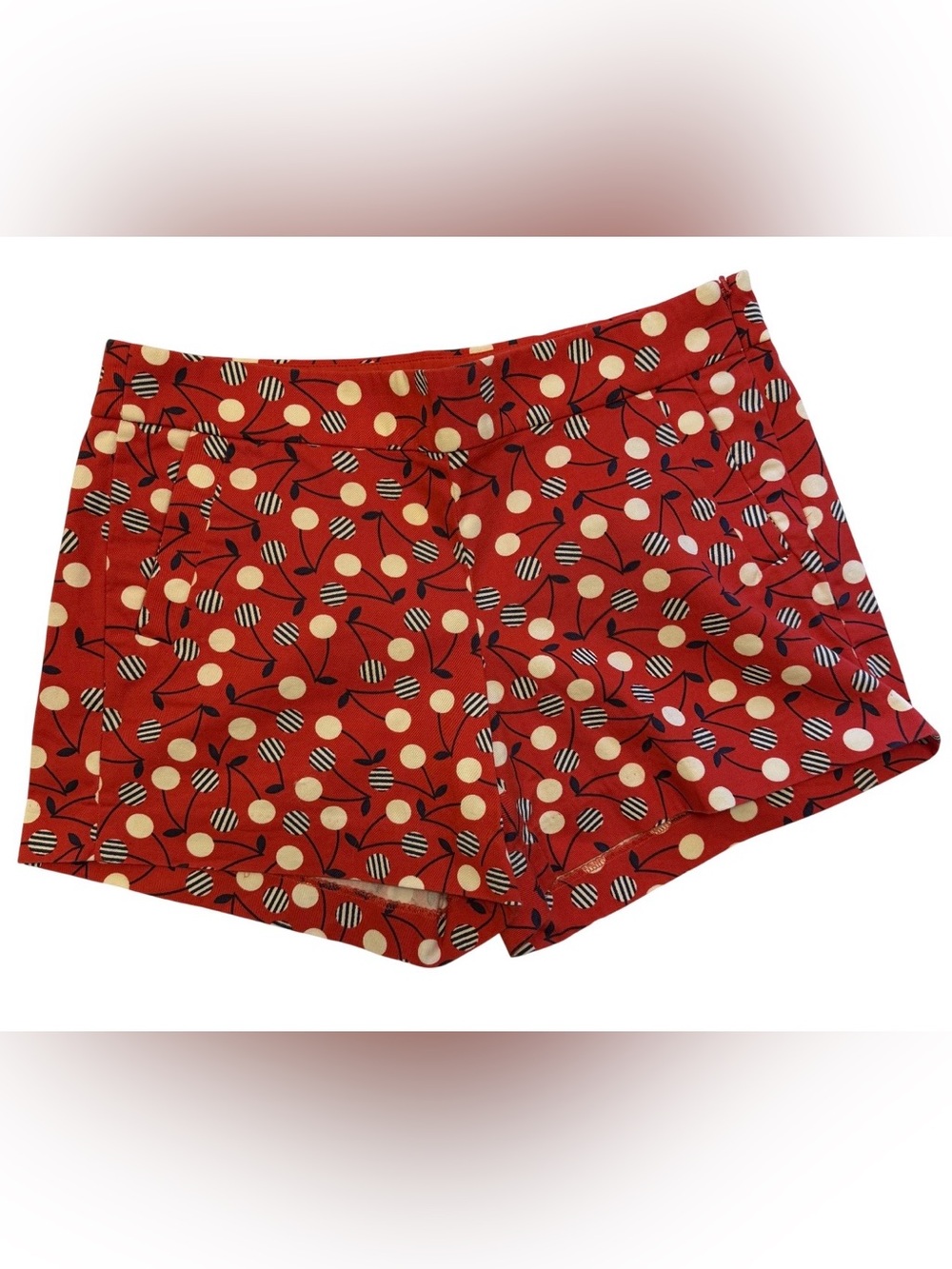 J. Crew Red Polka Dot Print Shorts